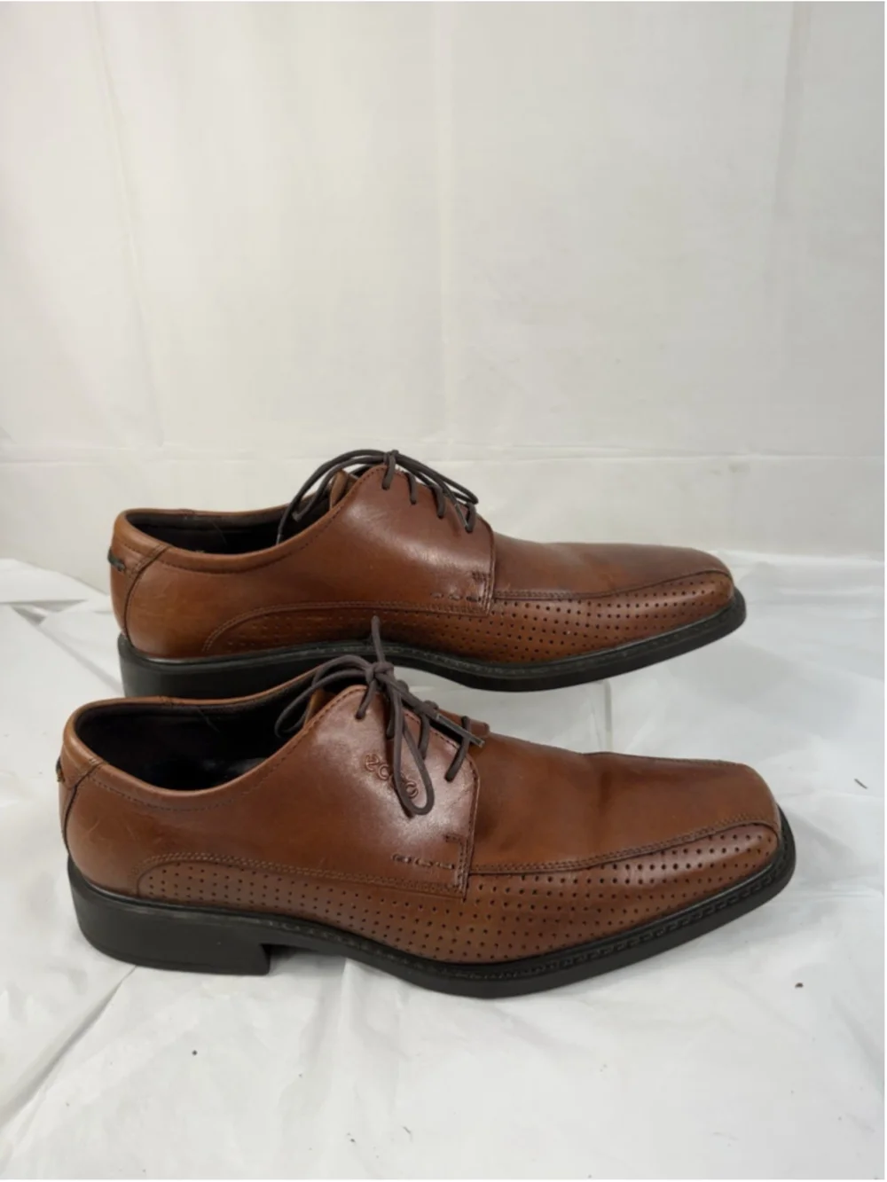 ECCO Oxford Bicycle Toe Dress Shoes Mens 10/10.5 Brown Modern Leather